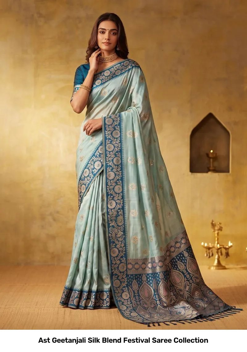 Ast Geetanjali Silk Blend Festival Saree Collection - Image 4
