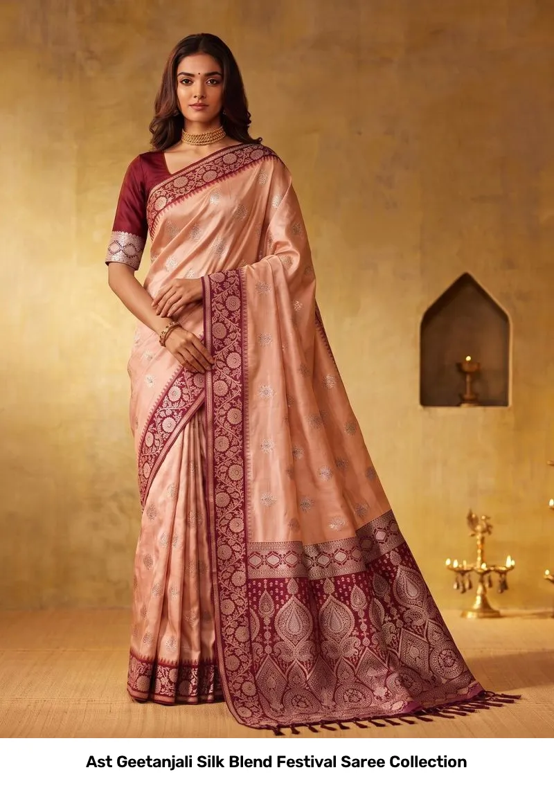 Ast Geetanjali Silk Blend Festival Saree Collection - Image 5