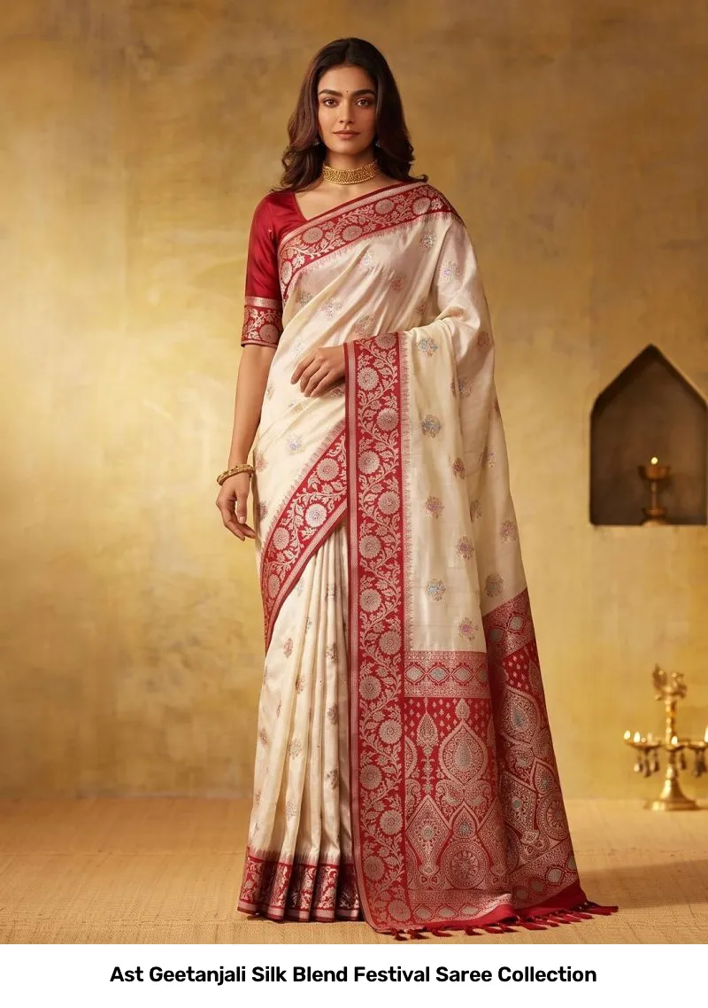 Ast Geetanjali Silk Blend Festival Saree Collection - Image 6