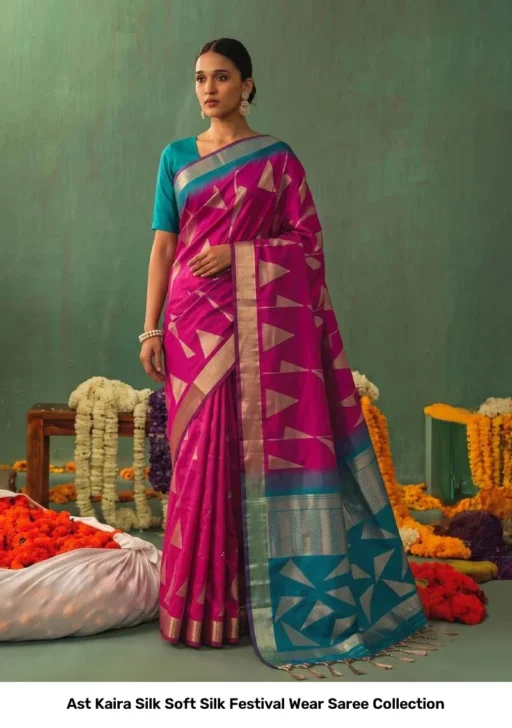 Ast Kaira Silk Soft Silk Festival Wear Saree Collection