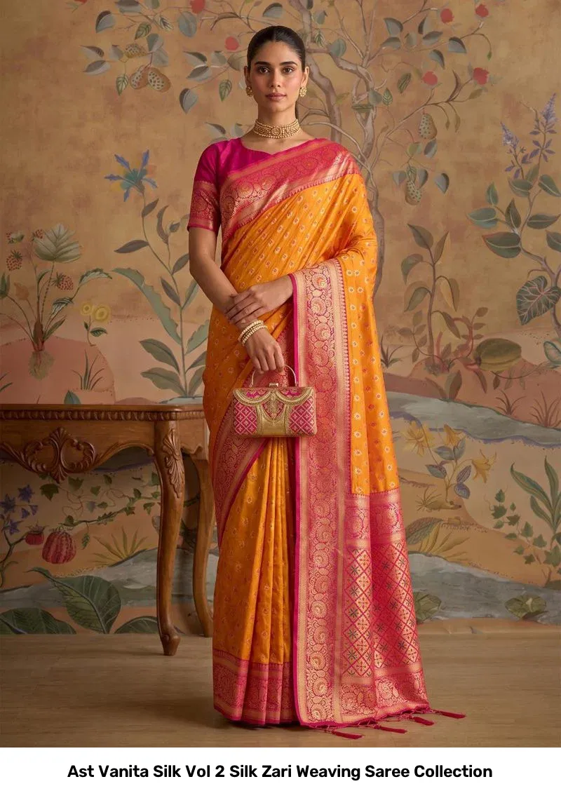 Ast Vanita Silk Vol 2 Silk Zari Weaving Saree Collection