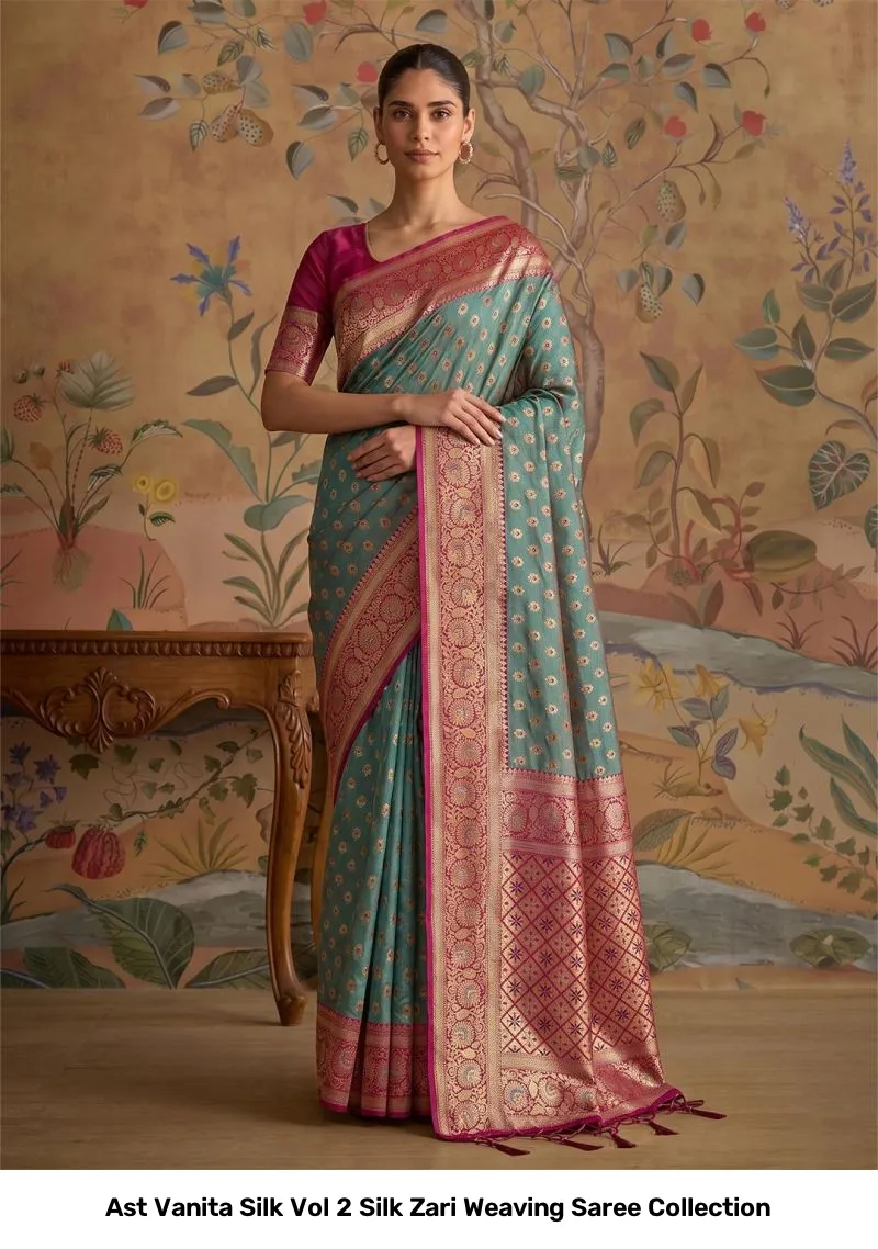 Ast Vanita Silk Vol 2 Silk Zari Weaving Saree Collection - Image 2