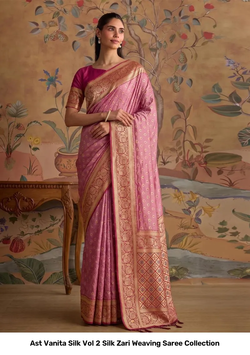 Ast Vanita Silk Vol 2 Silk Zari Weaving Saree Collection - Image 3