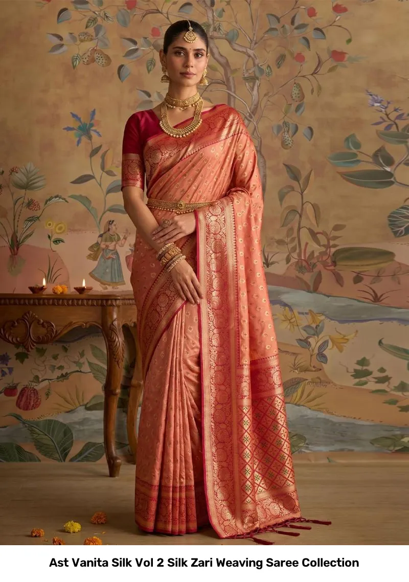 Ast Vanita Silk Vol 2 Silk Zari Weaving Saree Collection - Image 4