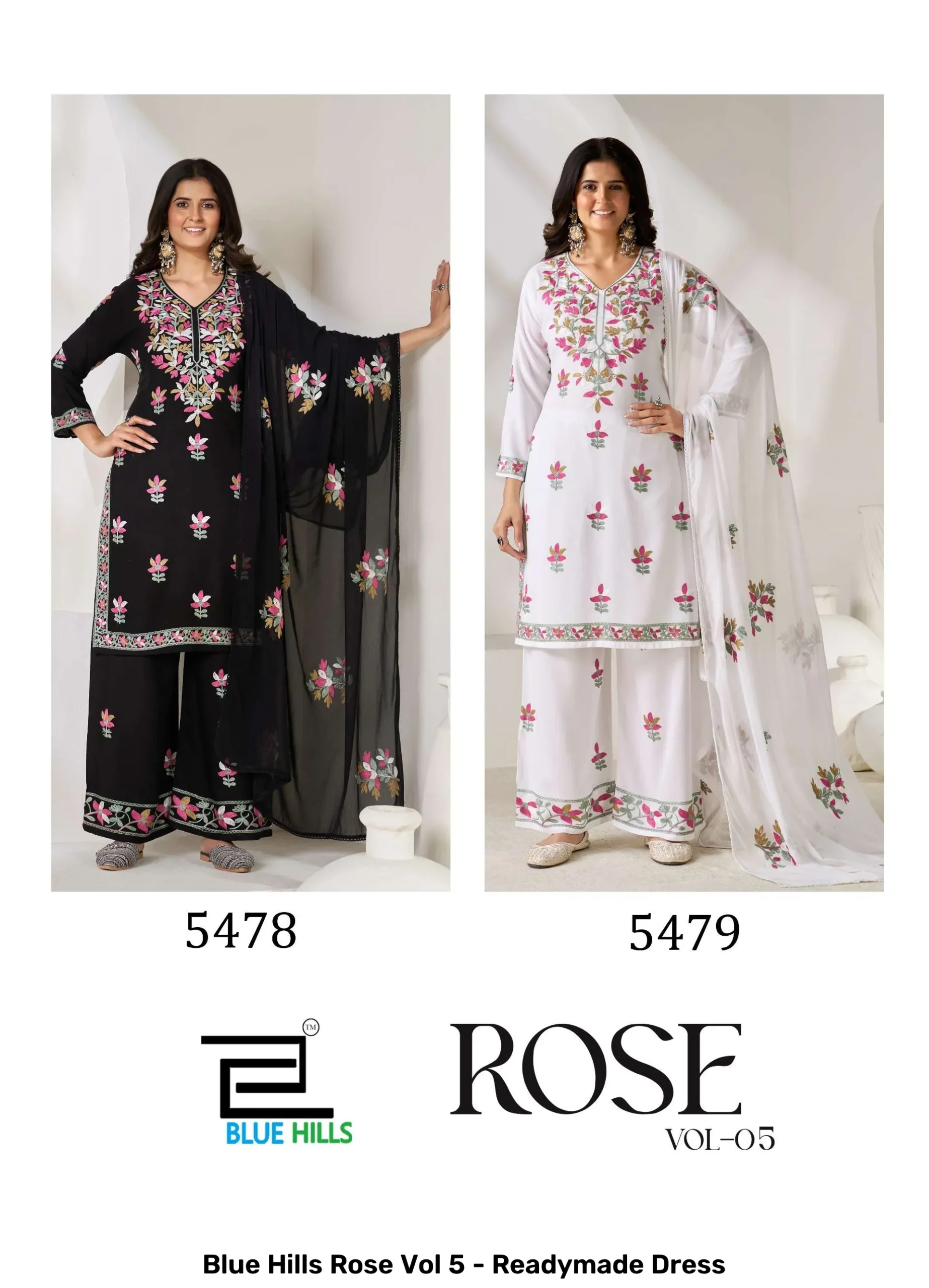 Blue Hills Rose Vol 5 - Readymade Dress - Image 3