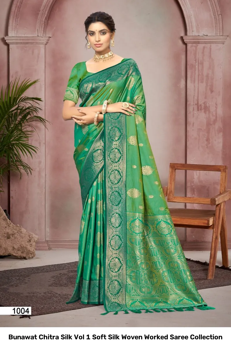 Bunawat Chitra Silk Vol 1 Soft Silk Woven Worked Saree Collection - Image 3