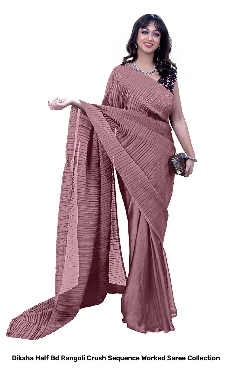Diksha Half Bd Rangoli Crush Sequence Worked Saree Collection - Image 2