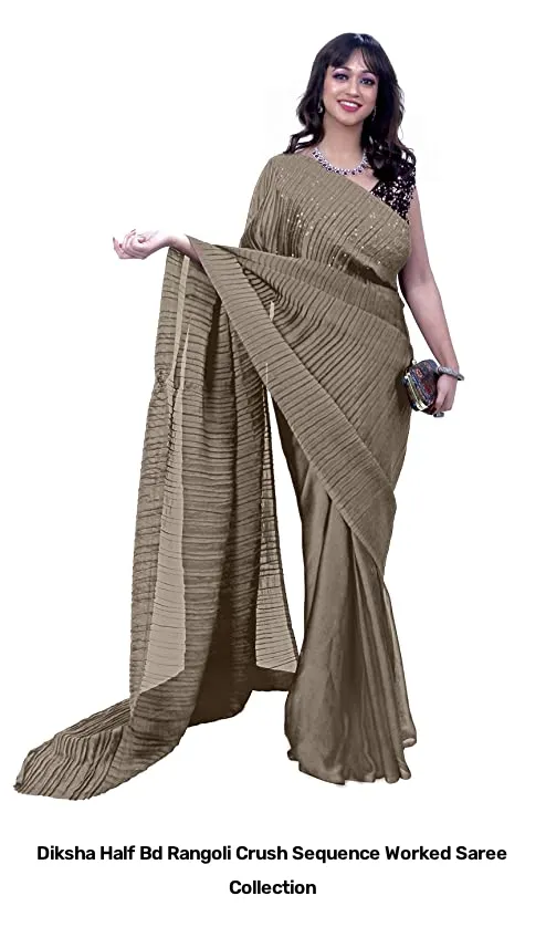 Diksha Half Bd Rangoli Crush Sequence Worked Saree Collection - Image 6