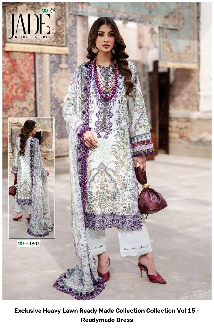Exclusive Heavy Lawn Ready Made Collection Collection Vol 15 - Readymade Dress - Image 7