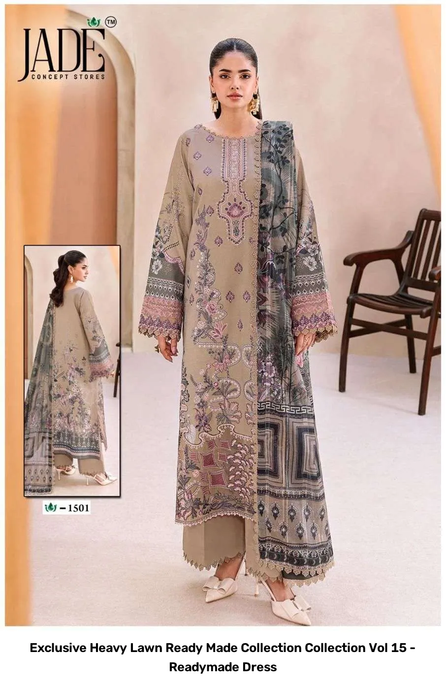 Exclusive Heavy Lawn Ready Made Collection Collection Vol 15 - Readymade Dress - Image 8