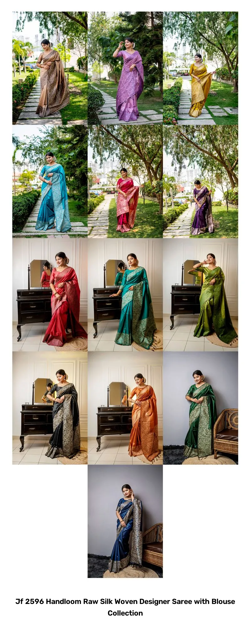 Jf 2596 Handloom Raw Silk Woven Designer Saree with Blouse Collection - Image 5