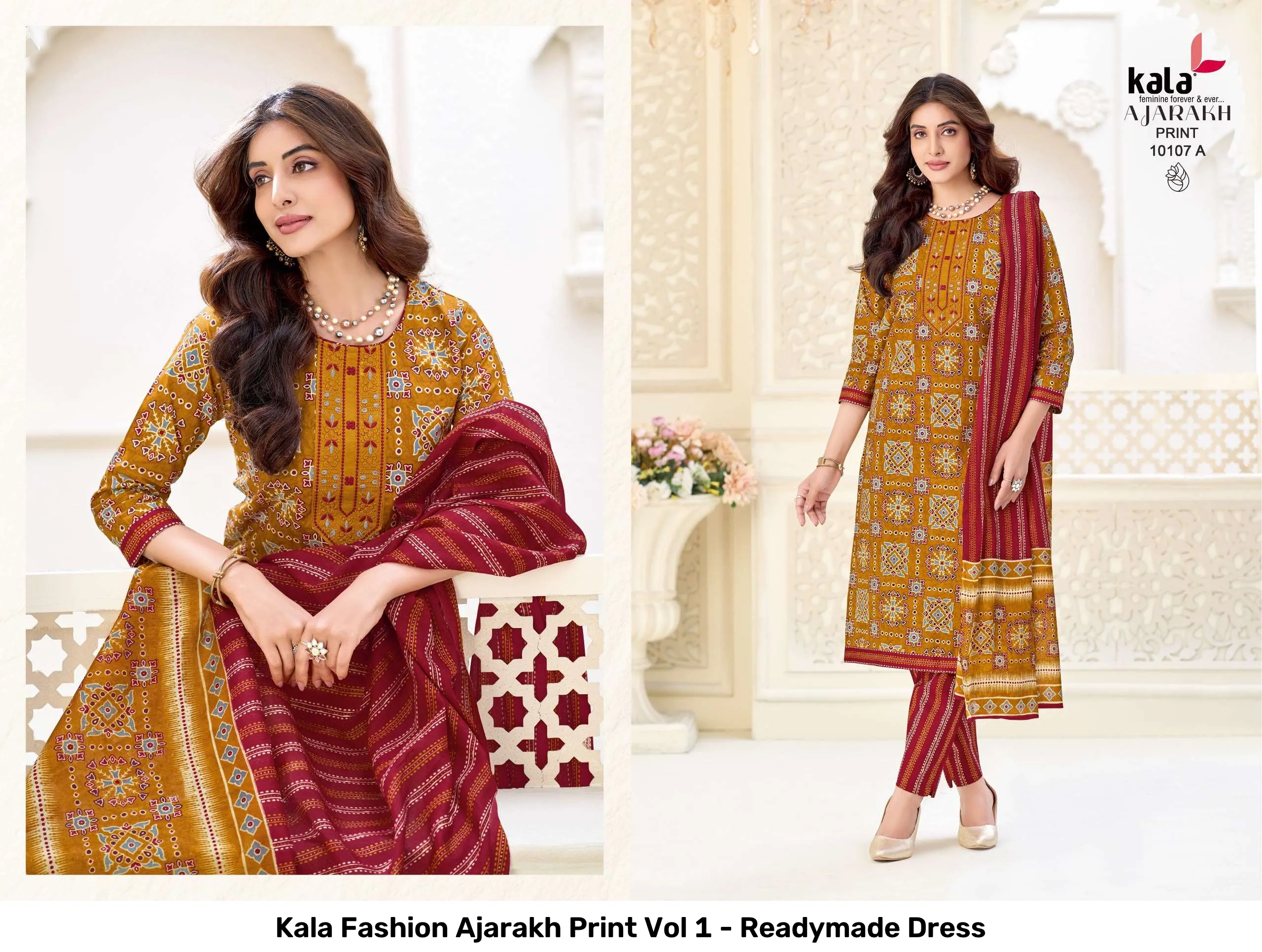 Kala Fashion Ajarakh Print Vol 1 - Readymade Dress - Image 12