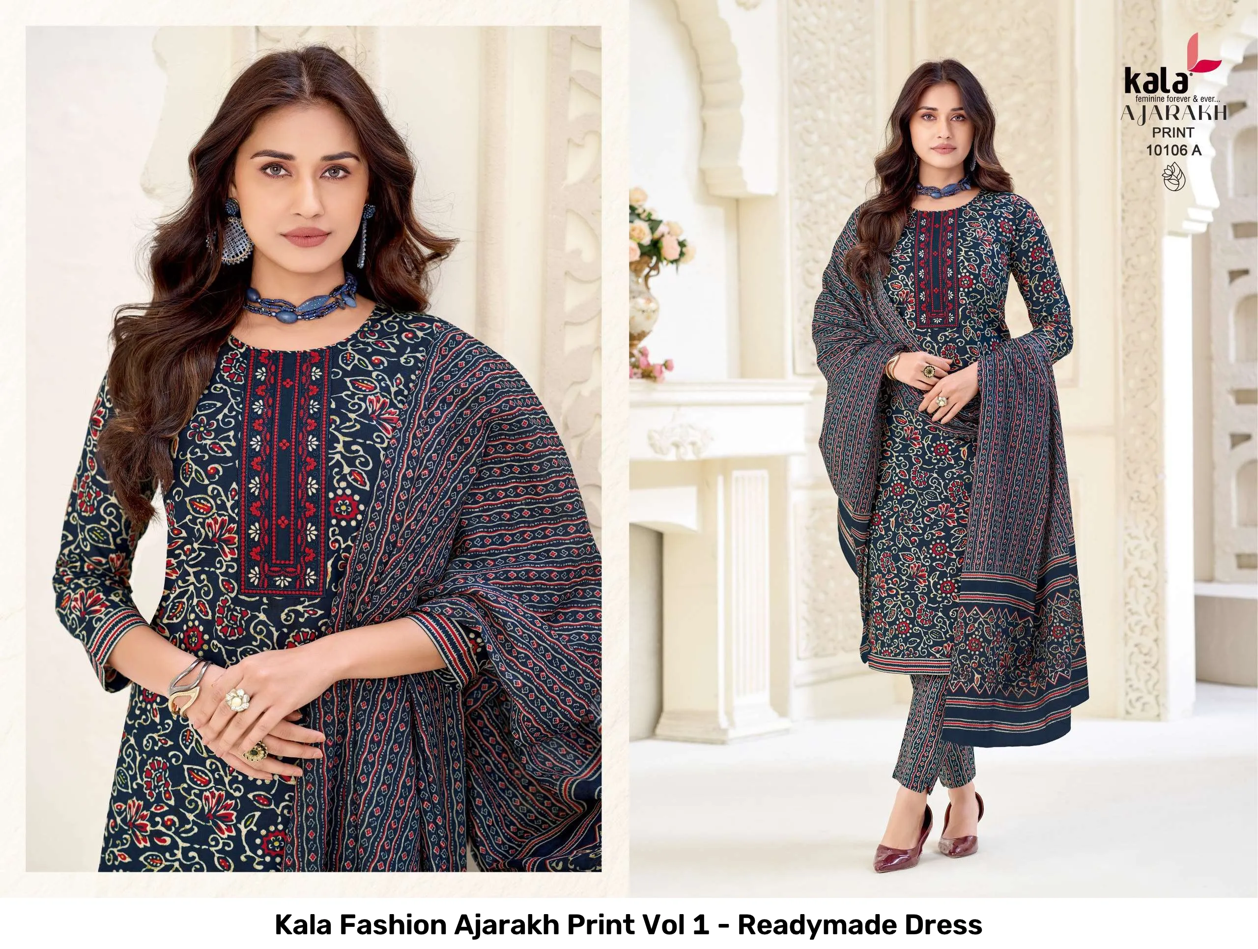 Kala Fashion Ajarakh Print Vol 1 - Readymade Dress - Image 6