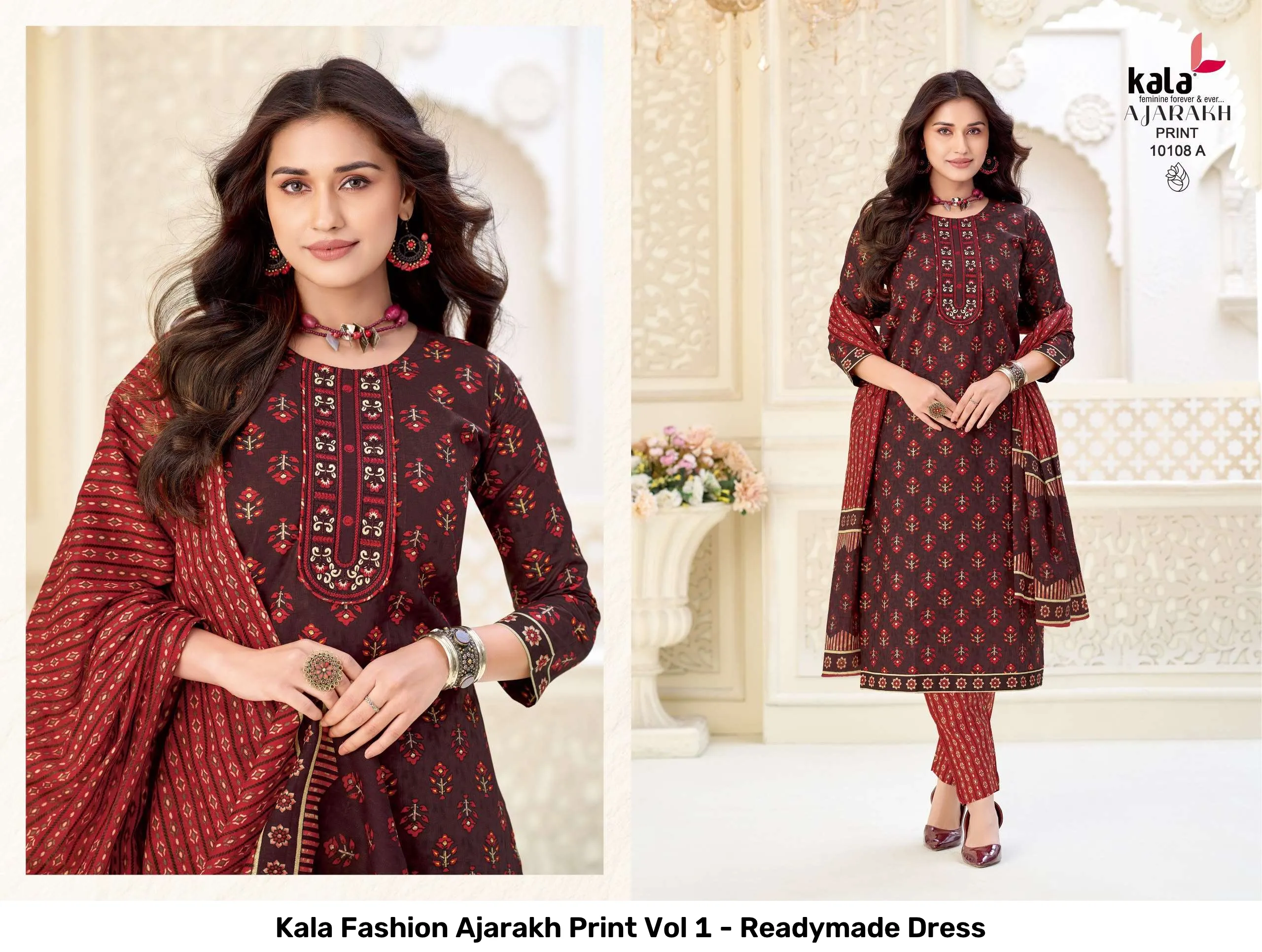 Kala Fashion Ajarakh Print Vol 1 - Readymade Dress - Image 7