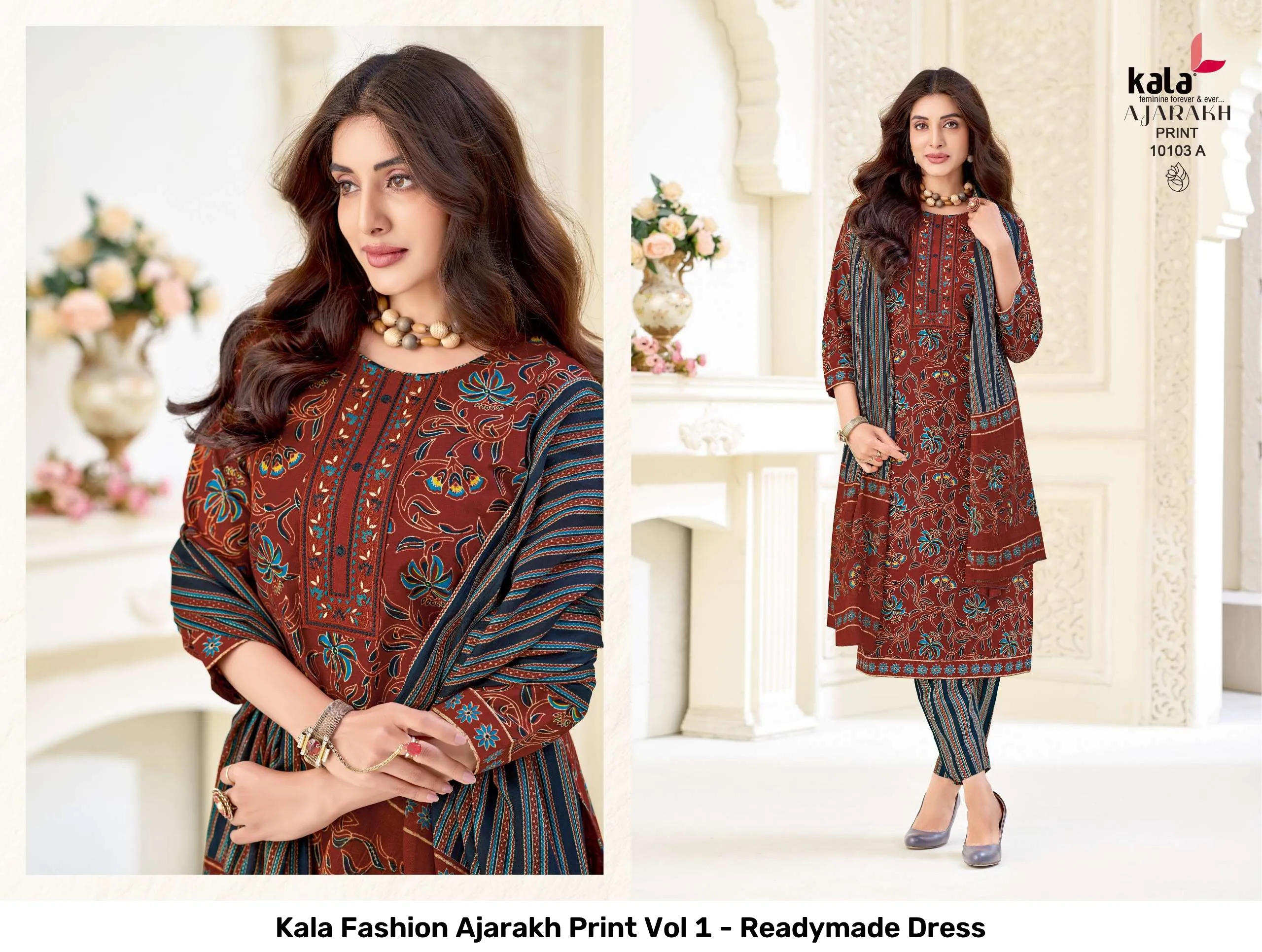 Kala Fashion Ajarakh Print Vol 1 - Readymade Dress - Image 8