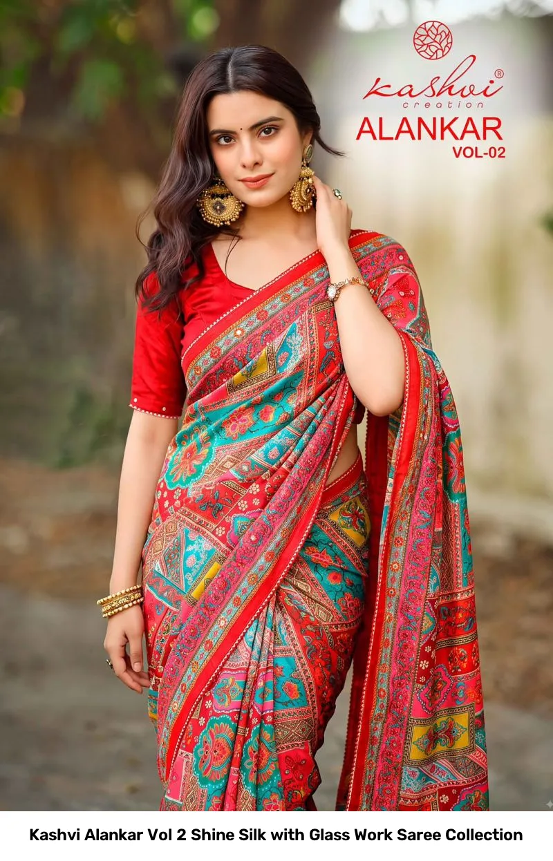 Kashvi Alankar Vol 2 Shine Silk with Glass Work Saree Collection