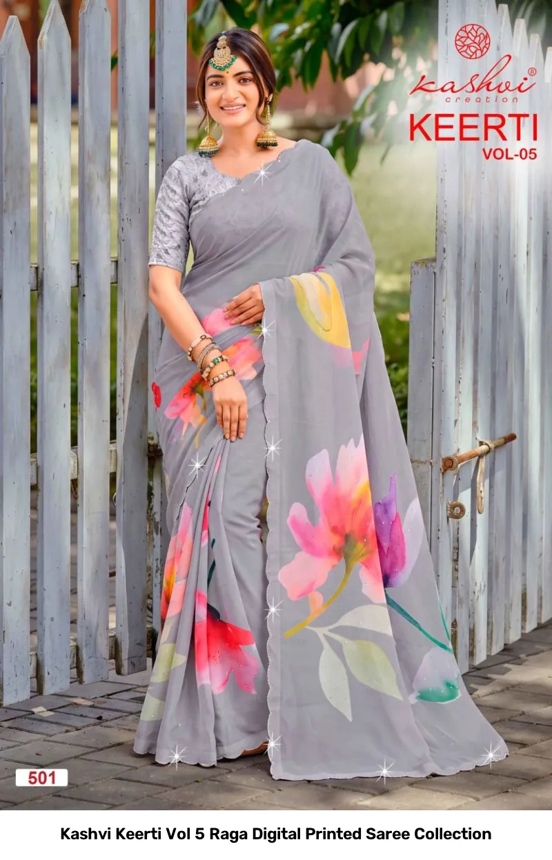 Kashvi Keerti Vol 5 Raga Digital Printed Saree Collection - Image 5