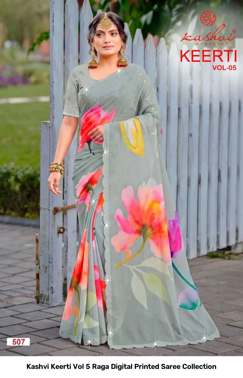 Kashvi Keerti Vol 5 Raga Digital Printed Saree Collection - Image 6