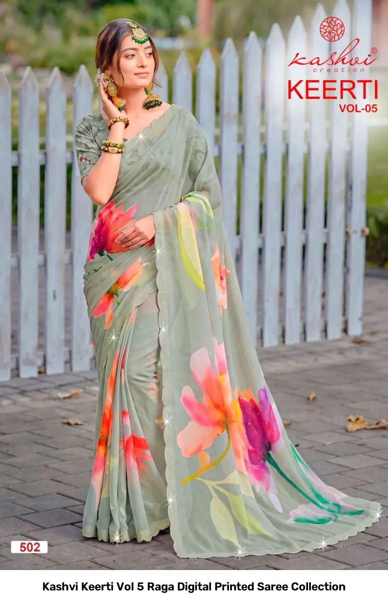 Kashvi Keerti Vol 5 Raga Digital Printed Saree Collection - Image 8
