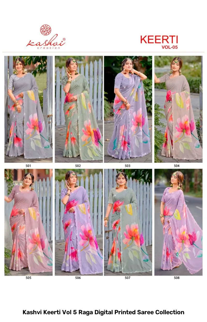 Kashvi Keerti Vol 5 Raga Digital Printed Saree Collection - Image 9