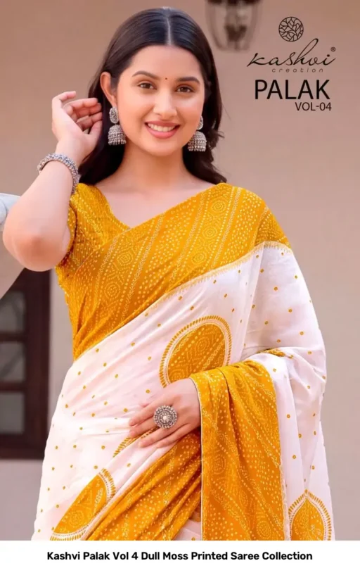 Kashvi Palak Vol 4 Dull Moss Printed Saree Collection