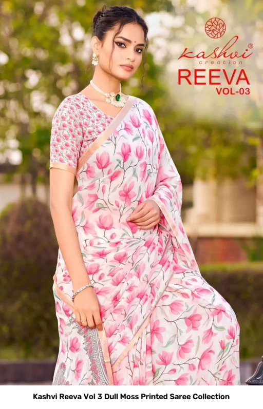 Kashvi Reeva Vol 3 Dull Moss Printed Saree Collection