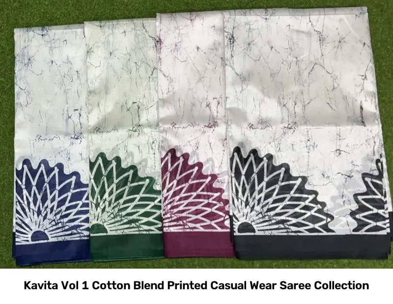 Kavita Vol 1 Cotton Blend Printed Casual Wear Saree Collection - Image 2