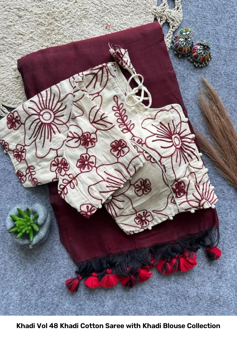 Khadi Vol 48 Khadi Cotton Saree with Khadi Blouse Collection - Image 10