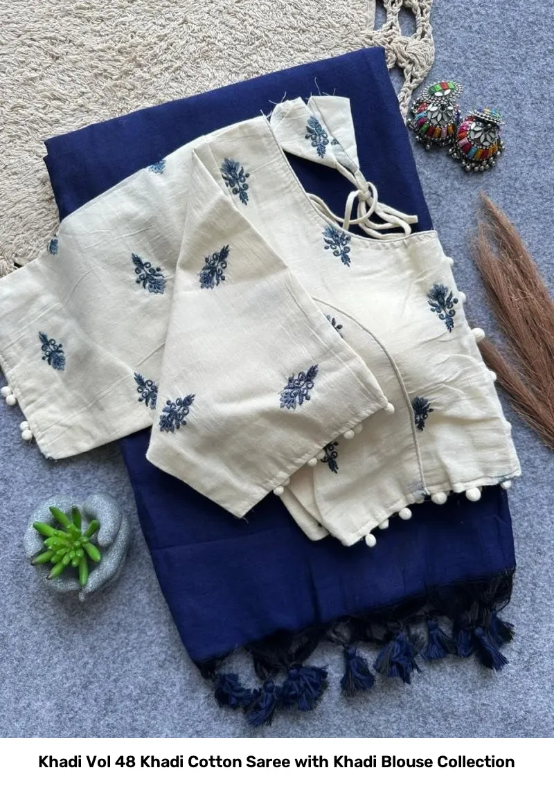 Khadi Vol 48 Khadi Cotton Saree with Khadi Blouse Collection - Image 9
