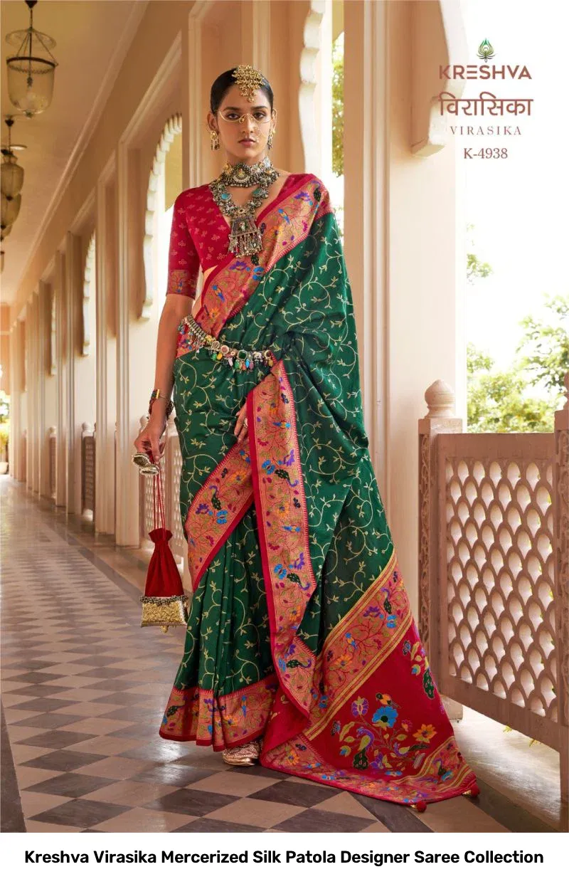 Kreshva Virasika Mercerized Silk Patola Designer Saree Collection - Image 2