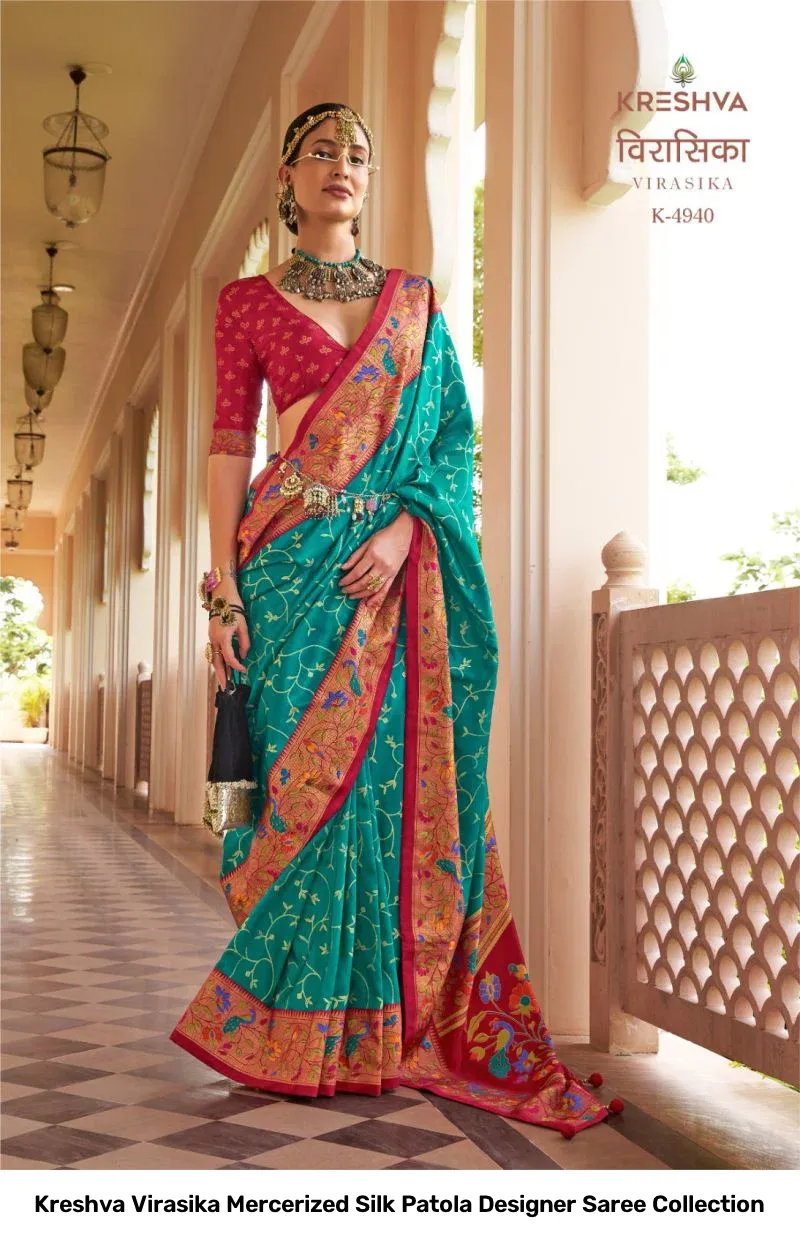 Kreshva Virasika Mercerized Silk Patola Designer Saree Collection - Image 6