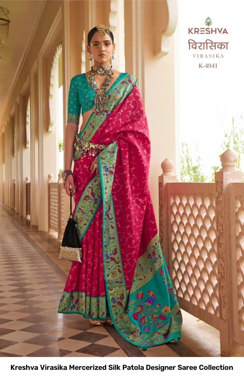 Kreshva Virasika Mercerized Silk Patola Designer Saree Collection - Image 7