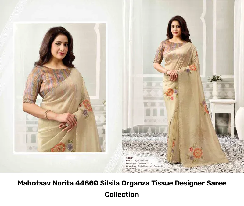 Mahotsav Norita 44800 Silsila Organza Tissue Designer Saree Collection - Image 5