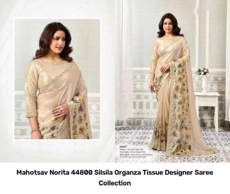 Mahotsav Norita 44800 Silsila Organza Tissue Designer Saree Collection - Image 9