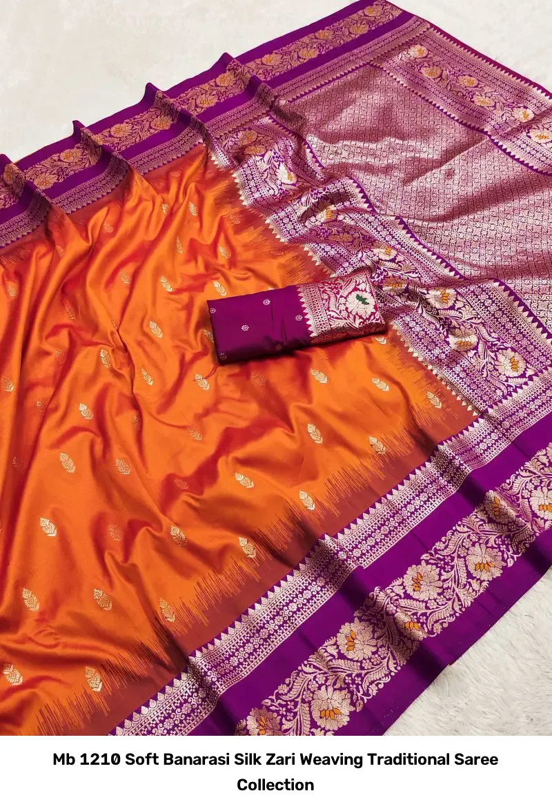 Mb 1210 Soft Banarasi Silk Zari Weaving Traditional Saree Collection
