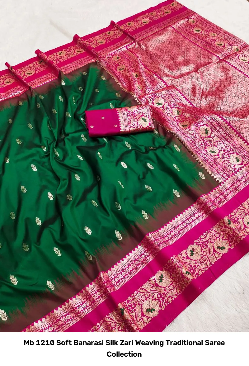 Mb 1210 Soft Banarasi Silk Zari Weaving Traditional Saree Collection - Image 4