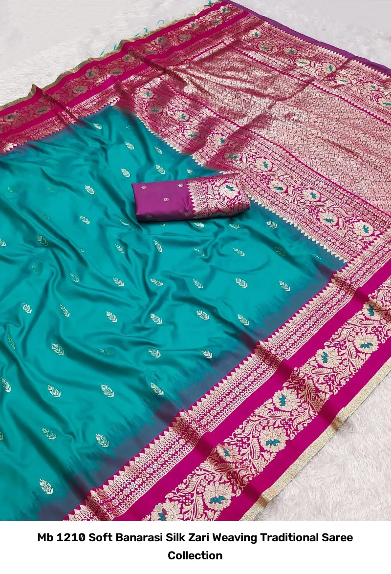 Mb 1210 Soft Banarasi Silk Zari Weaving Traditional Saree Collection - Image 5