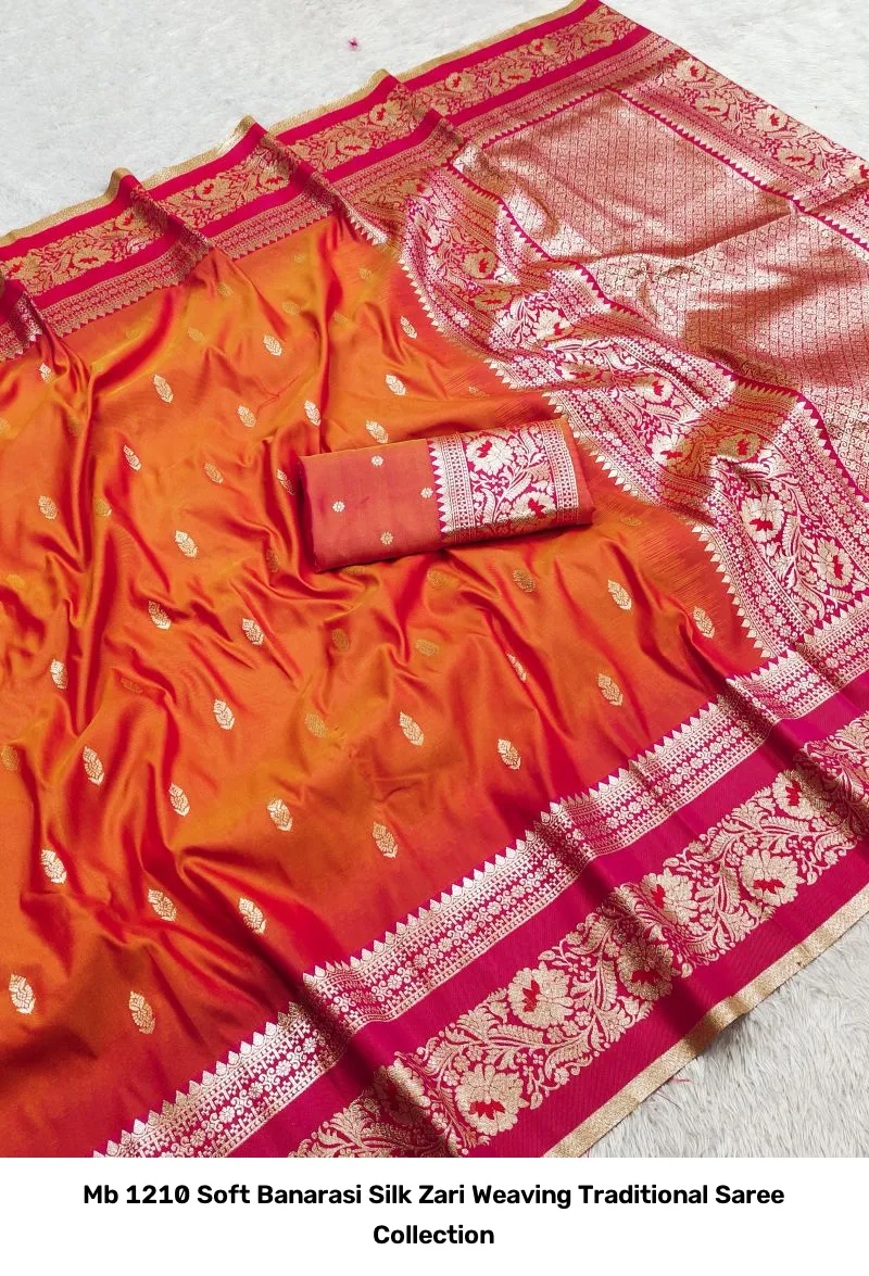 Mb 1210 Soft Banarasi Silk Zari Weaving Traditional Saree Collection - Image 7