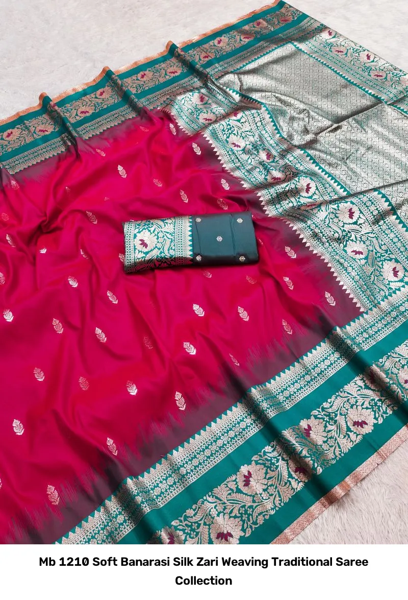 Mb 1210 Soft Banarasi Silk Zari Weaving Traditional Saree Collection - Image 8