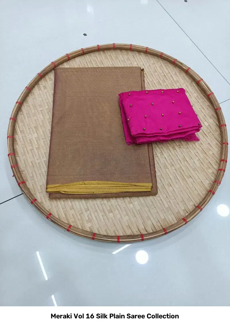 Meraki Vol 16 Silk Plain Saree Collection