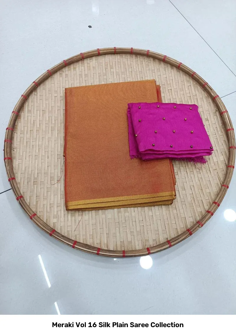Meraki Vol 16 Silk Plain Saree Collection - Image 2