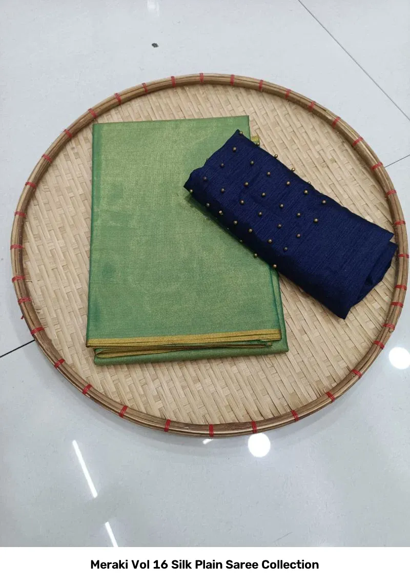 Meraki Vol 16 Silk Plain Saree Collection - Image 4