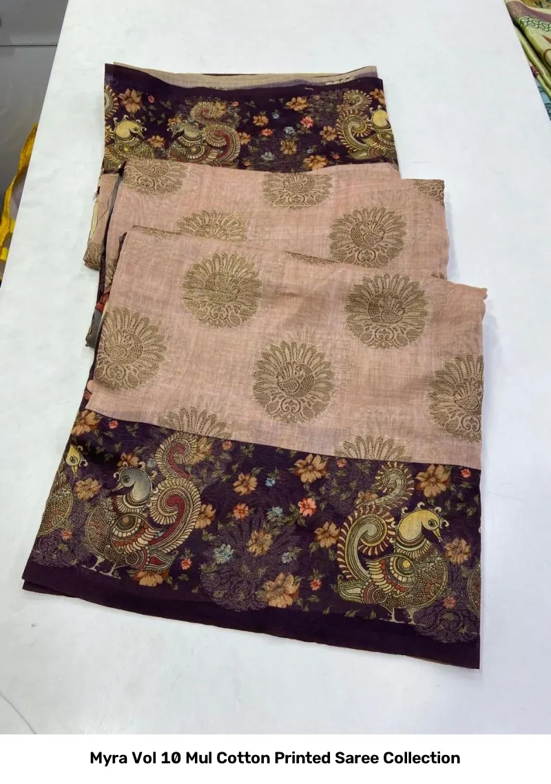 Myra Vol 10 Mul Cotton Printed Saree Collection - Image 12
