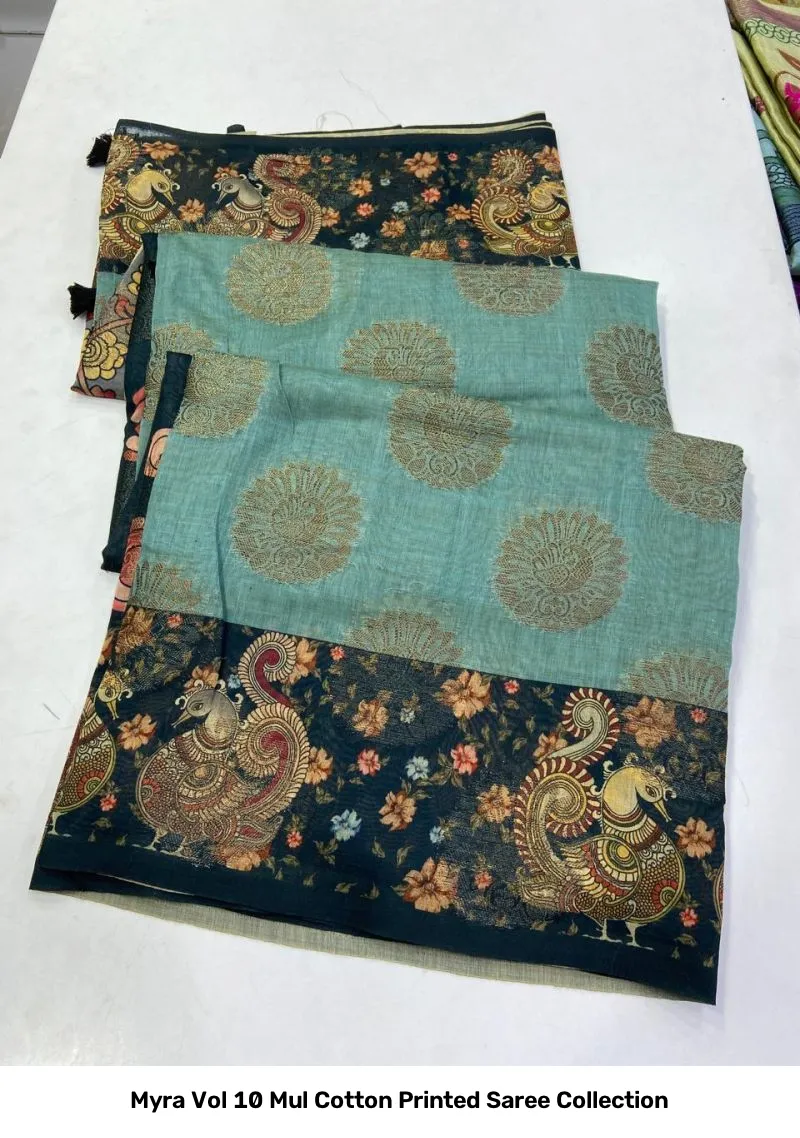 Myra Vol 10 Mul Cotton Printed Saree Collection - Image 3