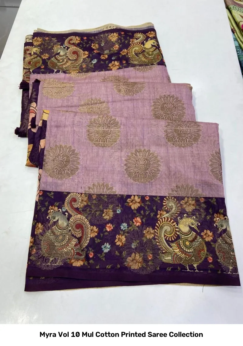 Myra Vol 10 Mul Cotton Printed Saree Collection - Image 6