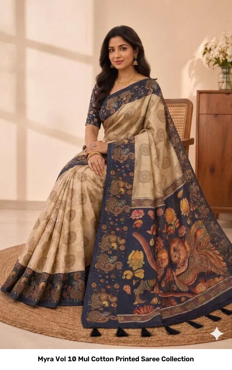 Myra Vol 10 Mul Cotton Printed Saree Collection - Image 9