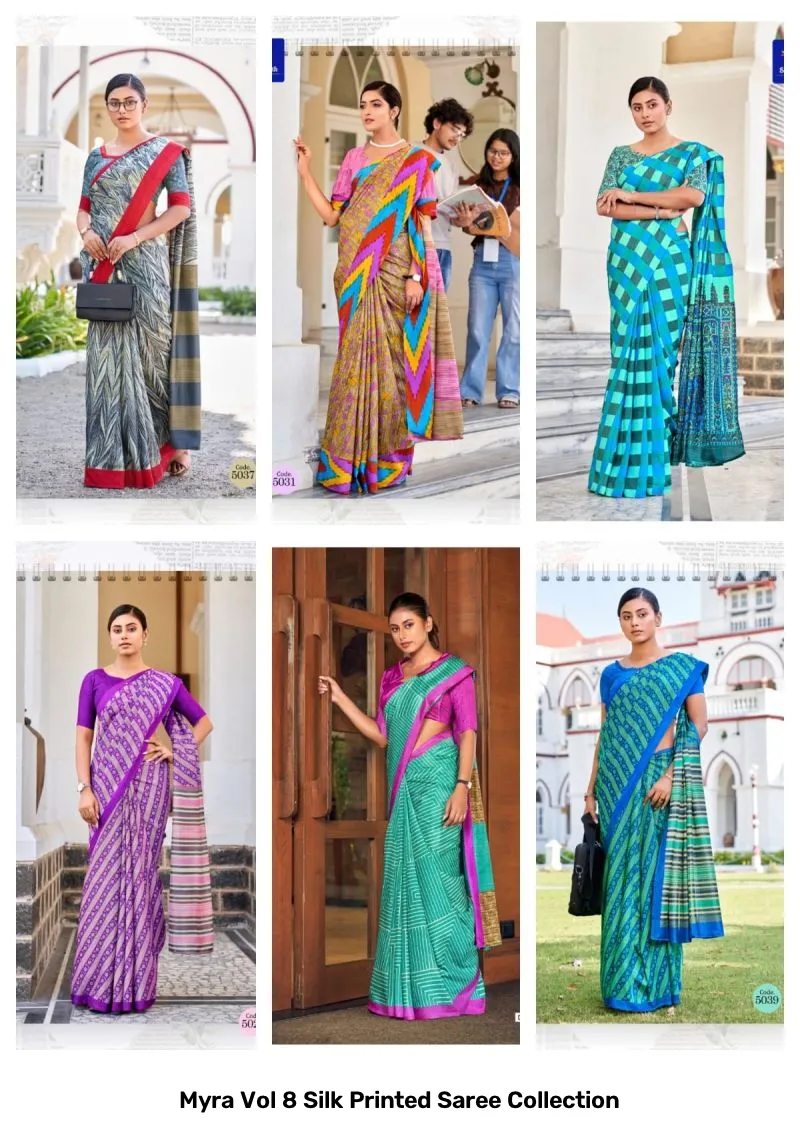 Myra Vol 8 Silk Printed Saree Collection - Image 2