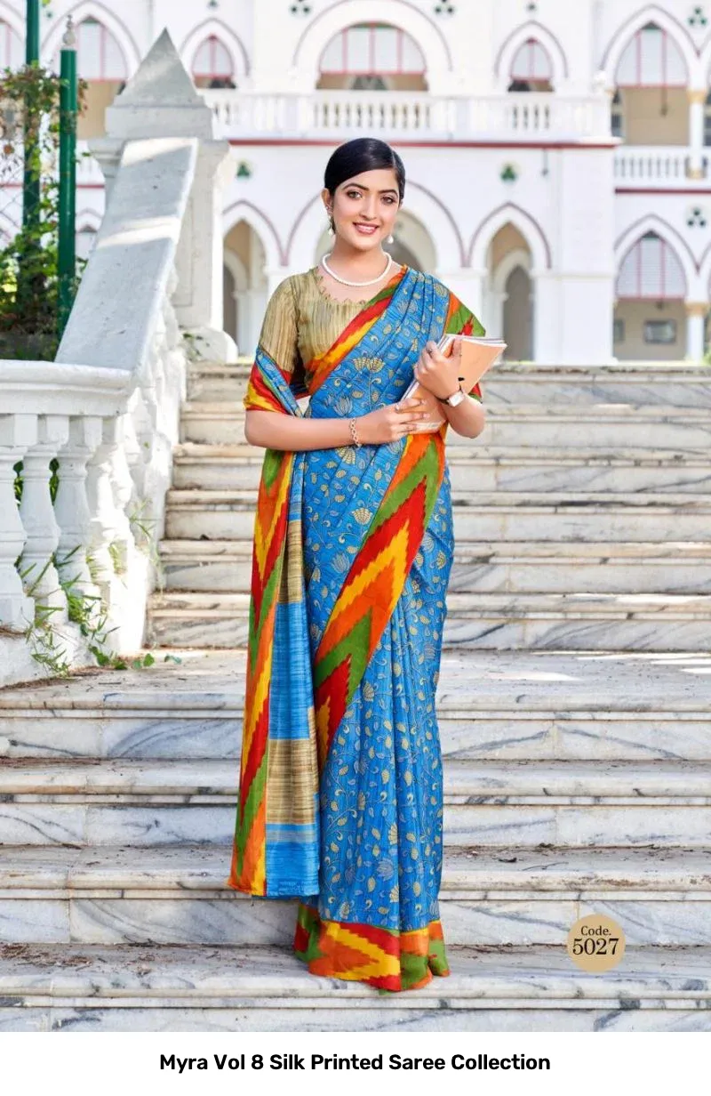 Myra Vol 8 Silk Printed Saree Collection - Image 3