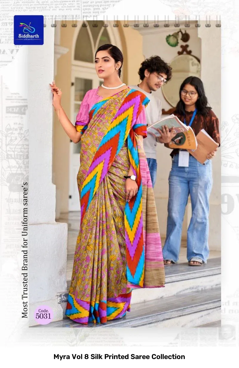 Myra Vol 8 Silk Printed Saree Collection - Image 9