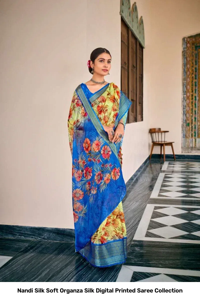 Nandi Silk Soft Organza Silk Digital Printed Saree Collection - Image 10